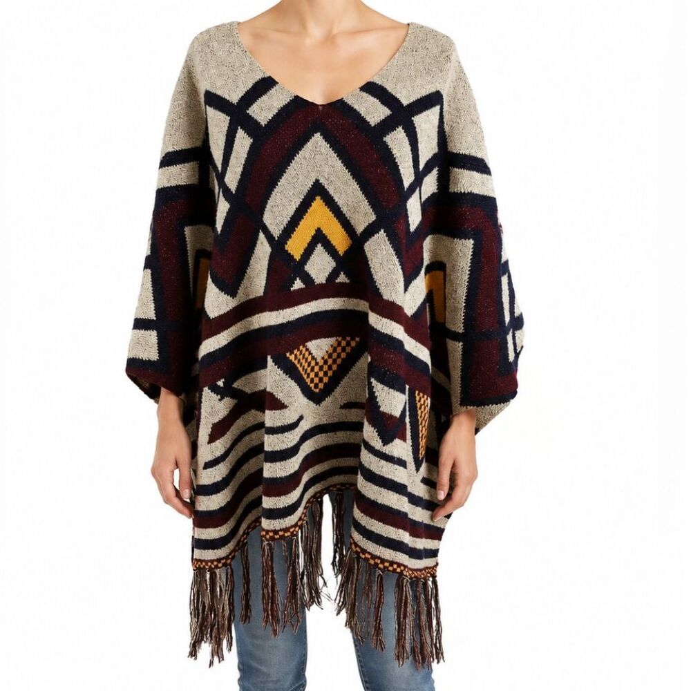 Yaira Women’s Poncho Southwestern Fringe | O/S